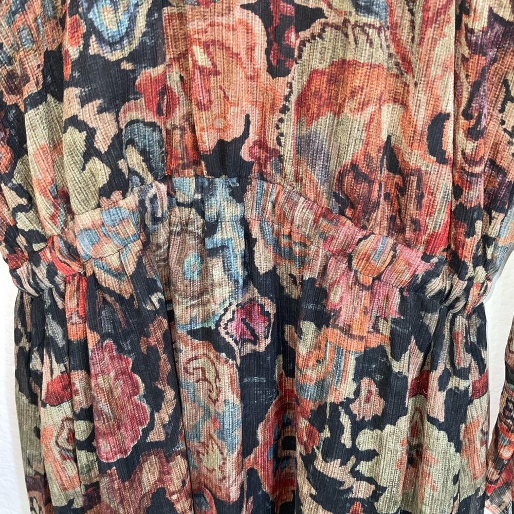 Zara Paisley Midi Dress in Black, Rust, Olive and Gold Tones - Picture 5 of 7
